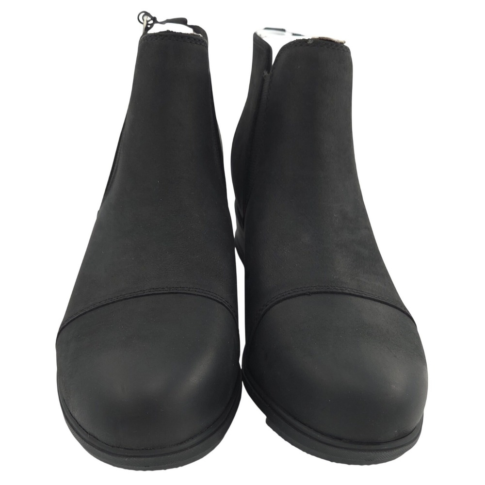 Sorel Evie Pull On Booties Women 11 Black Waterproof Leather Wedge Boot NEW - Picture 4 of 11
